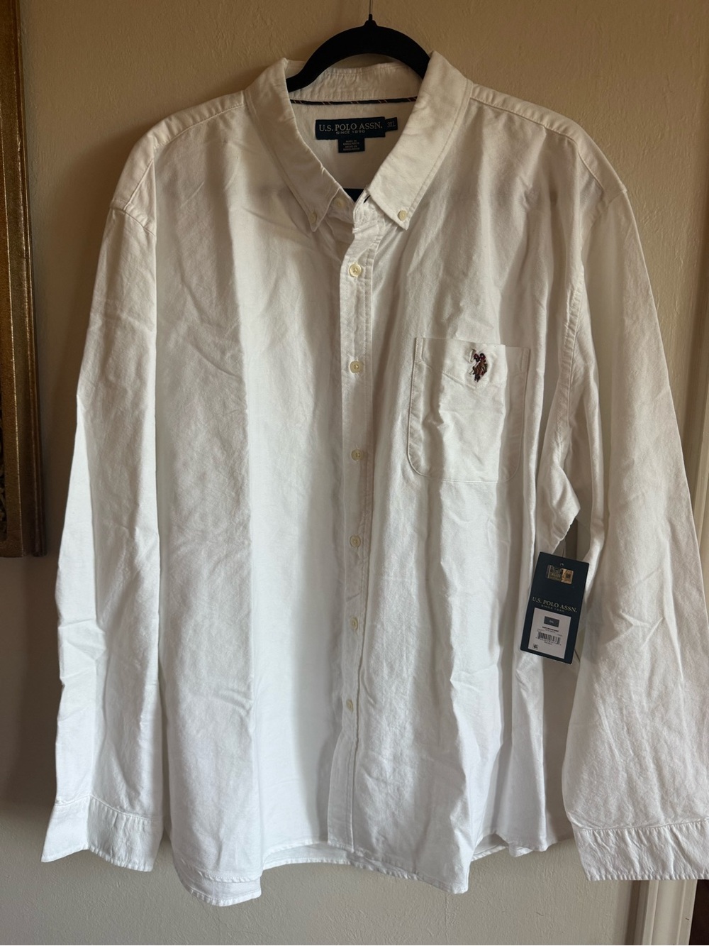 U.S. Polo Assn. Men's White Button-Down Oxford Shirt 3X